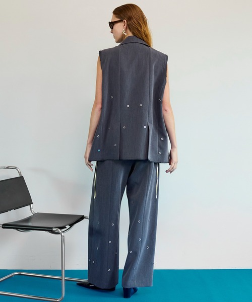 MAISON SPECIAL(メゾンスペシャル)の「Eyelet Tuck Pants/アイレットタックパンツ(その他パンツ・レディース・グレー・38/36)」の10枚目の写真