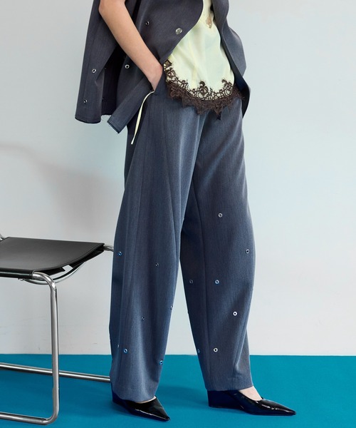 Eyelet Tuck Pants/アイレットタックパンツ（その他パンツ）｜MAISON