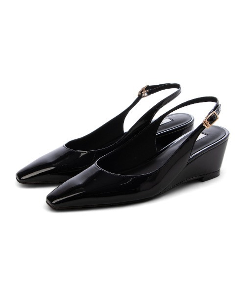 EVOL(イーボル)の「【軽量・クッション入り】ソフトスクエアバックストラップウエッジパンプス JA5991(パンプス・レディース・ブラック/アイボリー/レオパード/シルバー・S/M/L/LL)」の18枚目の写真