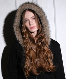 3.3 Field Trip  | 3.3 Field Trip／ファーフーディーダブルジップニット（ファー取り外し可）(ニット/セーター)