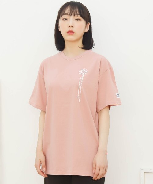 CODE I'M(コードアイエム)の「30番手シングルシンボルレタリングプリントオーバーサイズ半袖Tシャツピンク(Tシャツ/カットソー・レディース・その他・LARGE/MEDIUM/X-LARGE)」の1枚目の写真