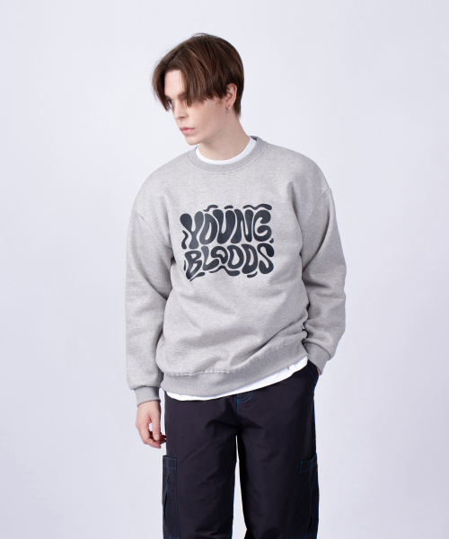 TI.GLAKE(ティーグレイク)の「ヤングブロス オーバーサイズ 裏起毛 スウェットTシャツ グレー(スウェット・メンズ・その他・MEDIUM/LARGE/X-LARGE/XX-LARGE)」の1枚目の写真