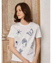 HOLAREST（オラ レスト）の「Hola Drawing T-shirt (Pure White)（Tシャツ/カットソー）」