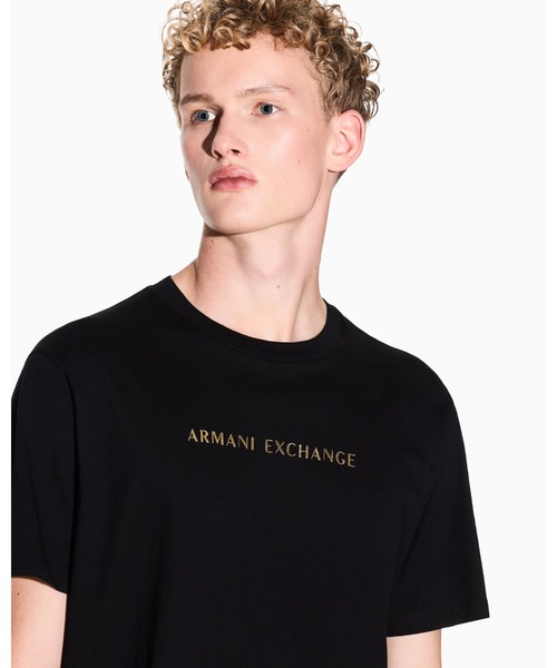 ARMANI EXCHANGE(アルマーニエクスチェンジ)の「【A|X アルマーニ エクスチェンジ】ゴールドロゴ 半袖クルーネックTシャツ/REGULAR(Tシャツ/カットソー・メンズ・ブラック・MEDIUM/X-LARGE/X-SMALL/XX-LARGE/LARGE/SMALL)」の5枚目の写真