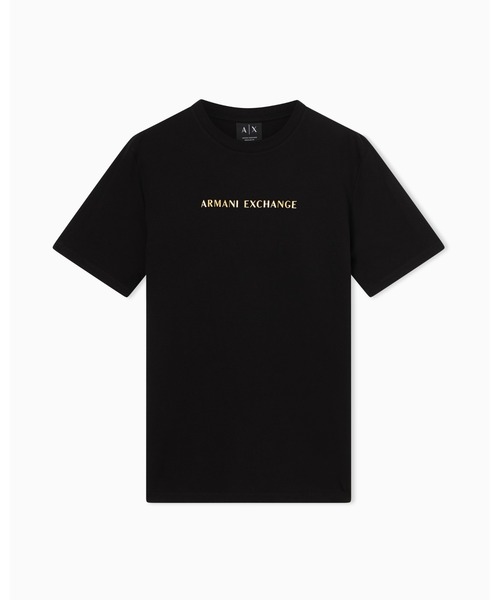 ARMANI EXCHANGE(アルマーニエクスチェンジ)の「【A|X アルマーニ エクスチェンジ】ゴールドロゴ 半袖クルーネックTシャツ/REGULAR(Tシャツ/カットソー・メンズ・ブラック・MEDIUM/X-LARGE/X-SMALL/XX-LARGE/LARGE/SMALL)」の3枚目の写真