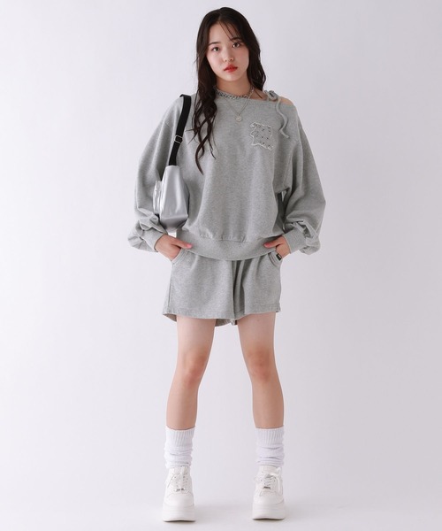 repipi armario(レピピ アルマリオ)の「Acidオフショルスウェット(スウェット・キッズ・ピンク系その他/ブラック系その他/グレー・SMALL/MEDIUM/LARGE)」の7枚目の写真