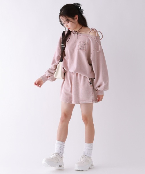 repipi armario(レピピ アルマリオ)の「Acidオフショルスウェット(スウェット・キッズ・ピンク系その他/ブラック系その他/グレー・SMALL/MEDIUM/LARGE)」の8枚目の写真