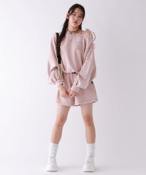 repipi armario(レピピ アルマリオ)の「Acidオフショルスウェット(スウェット・キッズ・ピンク系その他/ブラック系その他/グレー・SMALL/MEDIUM/LARGE)」の9枚目の写真