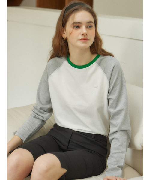 OURHOPE(アワーホープ)の「ツートンラグランTシャツ - メランジグレー(Tシャツ/カットソー・レディース・ライトグレー・1(S)/2(M))」の3枚目の写真