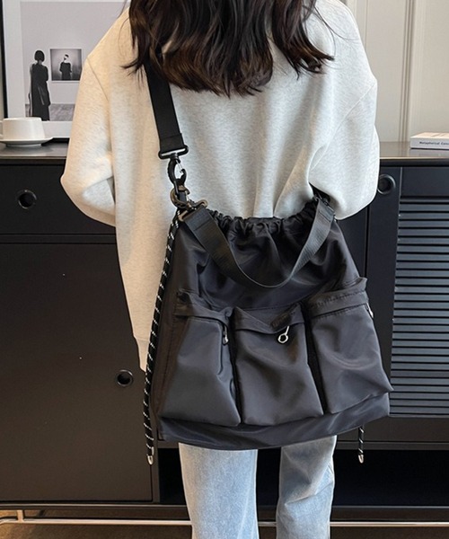 c.u.l(シーユーエル)の「A4収納可 大容量 ナイロン マザーズバッグ ポケットあり ショルダーバッグ cula1365(ショルダーバッグ・レディース・ブラック・FREE)」の13枚目の写真