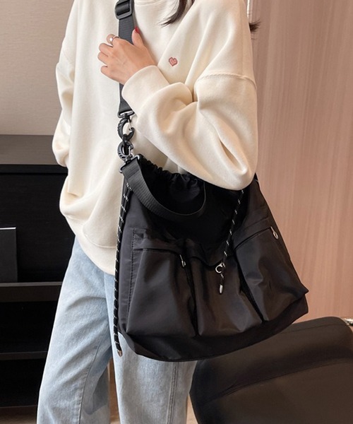 c.u.l(シーユーエル)の「A4収納可 大容量 ナイロン マザーズバッグ ポケットあり ショルダーバッグ cula1365(ショルダーバッグ・レディース・ブラック・FREE)」の14枚目の写真