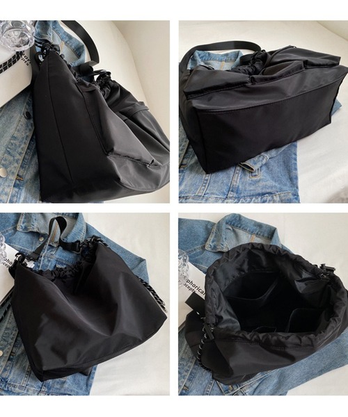 c.u.l(シーユーエル)の「A4収納可 大容量 ナイロン マザーズバッグ ポケットあり ショルダーバッグ cula1365(ショルダーバッグ・レディース・ブラック・FREE)」の7枚目の写真