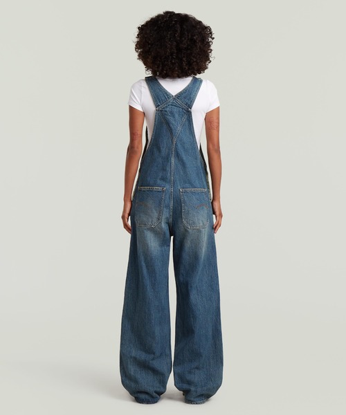 G-STAR(ジースター)の「Straight Leg Dungaree/ワイドストレートデニムサロペット(サロペット/オーバーオール・レディース・インディゴブルー・MEDIUM)」の3枚目の写真
