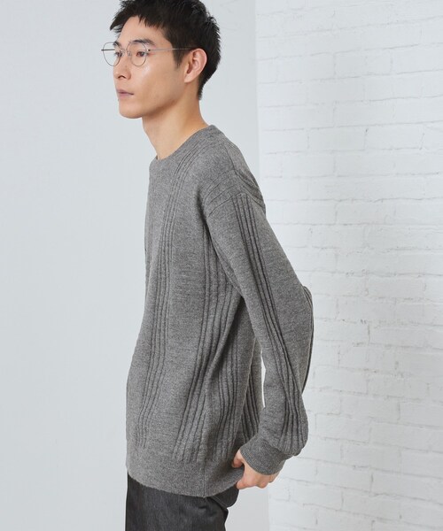 THE SHOP TK （ザ ショップ ティーケー ）の「【優しい肌触り】カシミヤタッチ チェックニット　洗濯機OK（ニット/セーター・メンズ・グリーン系/ベビーピンク/オフホワイト/グレー・02/03/04）」の9枚目の写真