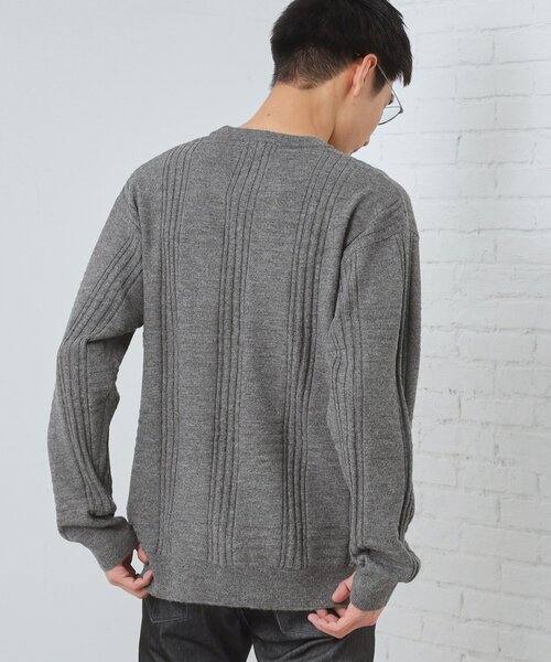 THE SHOP TK （ザ ショップ ティーケー ）の「【優しい肌触り】カシミヤタッチ チェックニット　洗濯機OK（ニット/セーター・メンズ・グリーン系/ベビーピンク/オフホワイト/グレー・02/03/04）」の10枚目の写真