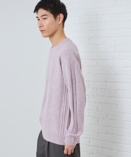 THE SHOP TK （ザ ショップ ティーケー ）の「【優しい肌触り】カシミヤタッチ チェックニット　洗濯機OK（ニット/セーター・メンズ・グリーン系/ベビーピンク/オフホワイト/グレー・02/03/04）」の13枚目の写真