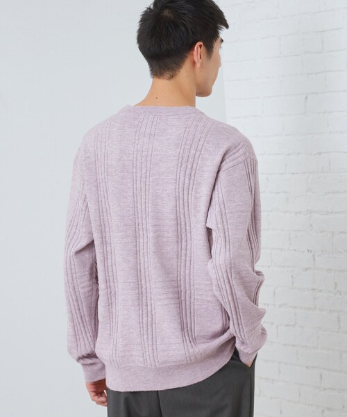 THE SHOP TK （ザ ショップ ティーケー ）の「【優しい肌触り】カシミヤタッチ チェックニット　洗濯機OK（ニット/セーター・メンズ・グリーン系/ベビーピンク/オフホワイト/グレー・02/03/04）」の14枚目の写真