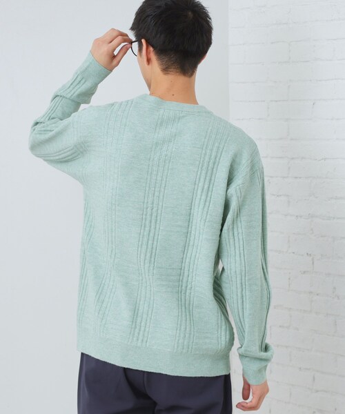 THE SHOP TK （ザ ショップ ティーケー ）の「【優しい肌触り】カシミヤタッチ チェックニット　洗濯機OK（ニット/セーター・メンズ・グリーン系/ベビーピンク/オフホワイト/グレー・02/03/04）」の18枚目の写真