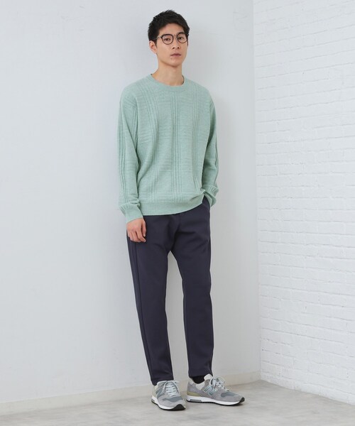 THE SHOP TK （ザ ショップ ティーケー ）の「【優しい肌触り】カシミヤタッチ チェックニット　洗濯機OK（ニット/セーター・メンズ・グリーン系/ベビーピンク/オフホワイト/グレー・02/03/04）」の19枚目の写真