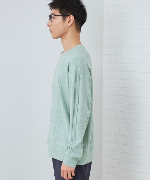 THE SHOP TK （ザ ショップ ティーケー ）の「【優しい肌触り】カシミヤタッチ チェックニット　洗濯機OK（ニット/セーター・メンズ・グリーン系/ベビーピンク/オフホワイト/グレー・02/03/04）」の22枚目の写真