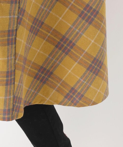 one'sterrace(ワンズテラス)の「綿麻フランネル チェック柄シャツワンピース(ワンピース・レディース・レッド系9/イエロー系9/ダークブラウン系8・02)」の10枚目の写真