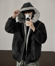 B.R.U（ブル）の「フェイクレザーフーディーブルゾン（ブルゾン）」