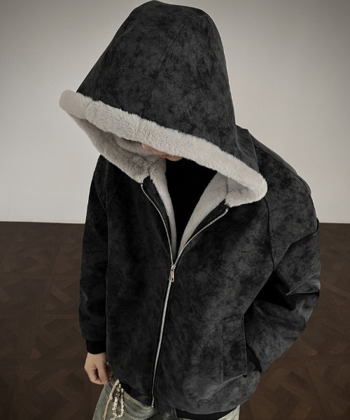 B.R.U（ブル）の「フェイクレザーフーディーブルゾン（ブルゾン・メンズ・ベージュ/ブラック系その他・FREE）」の13枚目の写真