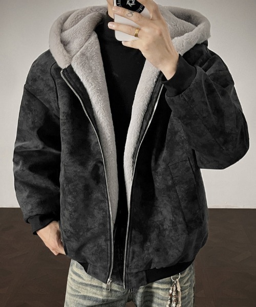 B.R.U（ブル）の「フェイクレザーフーディーブルゾン（ブルゾン・メンズ・ベージュ/ブラック系その他・FREE）」の10枚目の写真