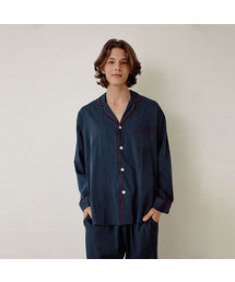 LUNALUZ STUDIO（ルナルス）の「男性ヘレンコットン長袖カラー2ピースパジャマ（ルームウェア/パジャマ）」