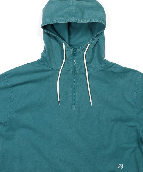 The DUFFER of ST.GEORGE（ザダファーオブセントジョージ）の「SULFUR DYE OXFORD PULLOVER HOODIE SHIRTS：サルファ染め オックスフォード シャツパーカー フードシャツ シャツアウター（パーカー・メンズ・ブラック/グリーン/オレンジ・SMALL/MEDIUM/LARGE/X-LARGE）」の16枚目の写真