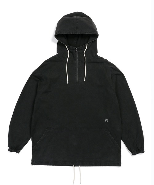 The DUFFER of ST.GEORGE（ザダファーオブセントジョージ）の「SULFUR DYE OXFORD PULLOVER HOODIE SHIRTS：サルファ染め オックスフォード シャツパーカー フードシャツ シャツアウター（パーカー・メンズ・ブラック/グリーン/オレンジ・SMALL/MEDIUM/LARGE/X-LARGE）」の12枚目の写真