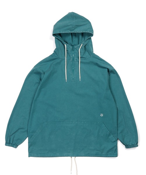 The DUFFER of ST.GEORGE（ザダファーオブセントジョージ）の「SULFUR DYE OXFORD PULLOVER HOODIE SHIRTS：サルファ染め オックスフォード シャツパーカー フードシャツ シャツアウター（パーカー・メンズ・ブラック/グリーン/オレンジ・SMALL/MEDIUM/LARGE/X-LARGE）」の13枚目の写真
