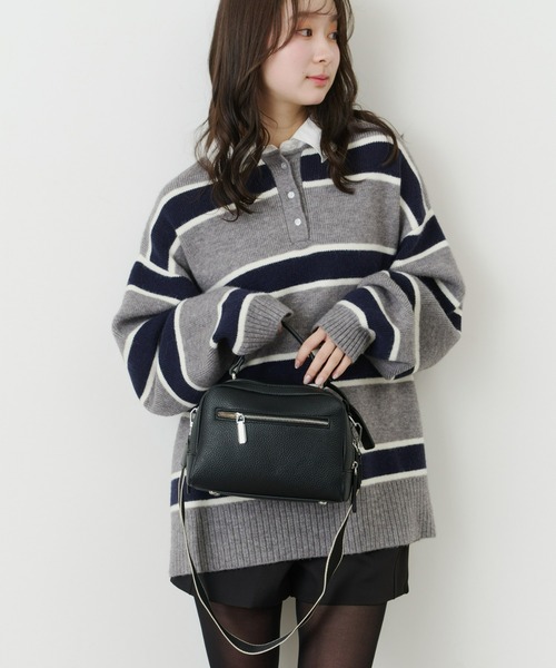 Olu.（オルドット）の「ダブルジップボストンバッグ（ボストンバッグ・レディース・グレイッシュベージュ/ブラック/アイボリー・FREE）」の16枚目の写真