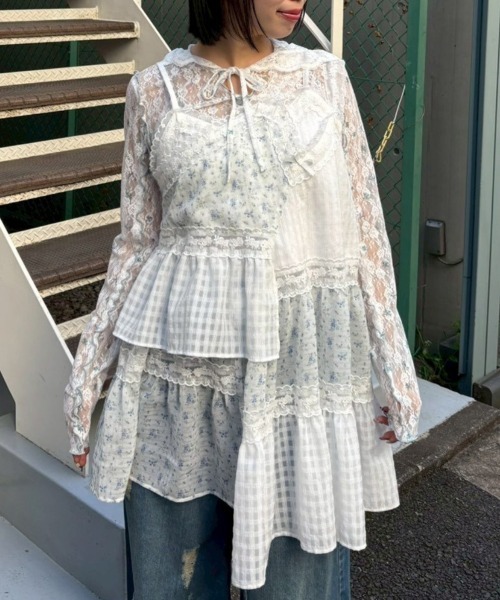 Candy Stripper(キャンディストリッパー)の「MESSY LACE BABY ドール(ワンピース・レディース・ピンク/オフホワイト/ブラック・FREE)」の1枚目の写真