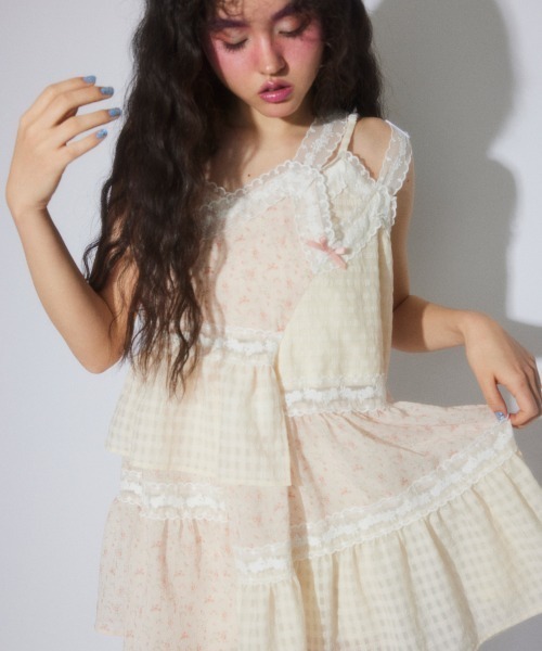 Candy Stripper(キャンディストリッパー)の「MESSY LACE BABY ドール(ワンピース・レディース・ピンク/オフホワイト/ブラック・FREE)」の3枚目の写真