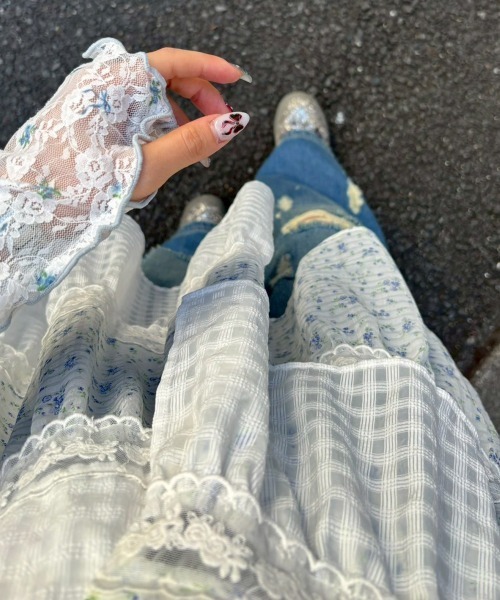 Candy Stripper(キャンディストリッパー)の「MESSY LACE BABY ドール(ワンピース・レディース・ピンク/オフホワイト/ブラック・FREE)」の12枚目の写真