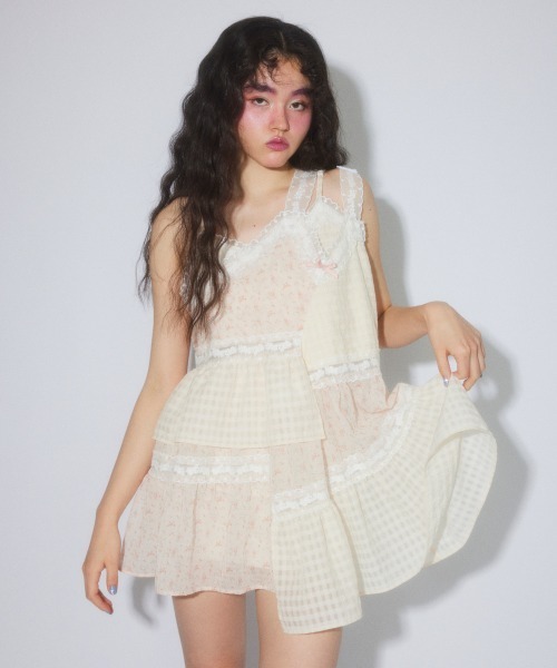 Candy Stripper(キャンディストリッパー)の「MESSY LACE BABY ドール(ワンピース・レディース・ピンク/オフホワイト/ブラック・FREE)」の14枚目の写真