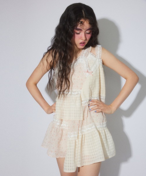 Candy Stripper(キャンディストリッパー)の「MESSY LACE BABY ドール(ワンピース・レディース・ピンク/オフホワイト/ブラック・FREE)」の16枚目の写真