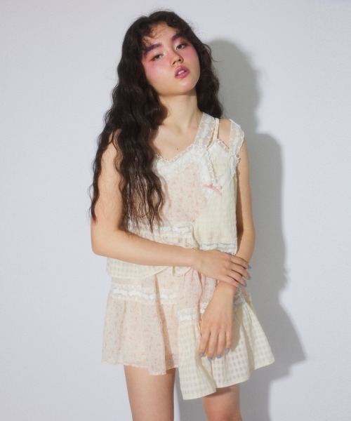 Candy Stripper(キャンディストリッパー)の「MESSY LACE BABY ドール(ワンピース・レディース・ピンク/オフホワイト/ブラック・FREE)」の18枚目の写真