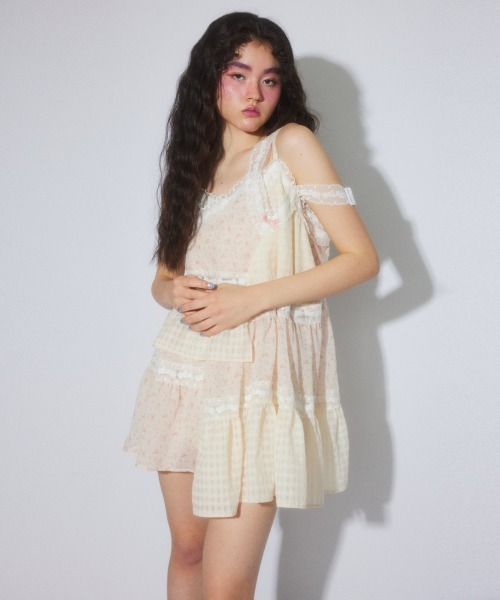 Candy Stripper(キャンディストリッパー)の「MESSY LACE BABY ドール(ワンピース・レディース・ピンク/オフホワイト/ブラック・FREE)」の19枚目の写真