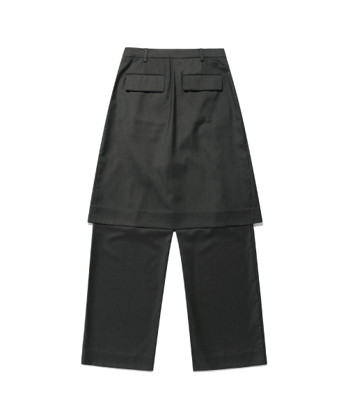 NICE GHOST CLUB(ナイスゴーストクラブ)の「FFATS PLEATS LAYERED SKIRT PANTS_GREY(NG2ESUPA92A)(その他パンツ・レディース・グレー・S/M)」の2枚目の写真