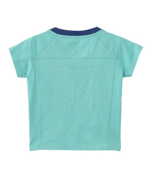 X-girl（エックスガール）の「STUDDED NUMBER S/S BABY TEE（Tシャツ/カットソー・レディース・ブラック/ホワイト/ライトグリーン・S/M）」の6枚目の写真