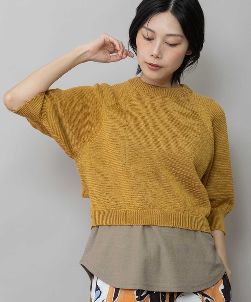 Munich（ミューニック）の「コットンニットバックベルトディテールプルオーバー（ニット/セーター・レディース・マスタード/ブラック/グレー・FREE）」の3枚目の写真