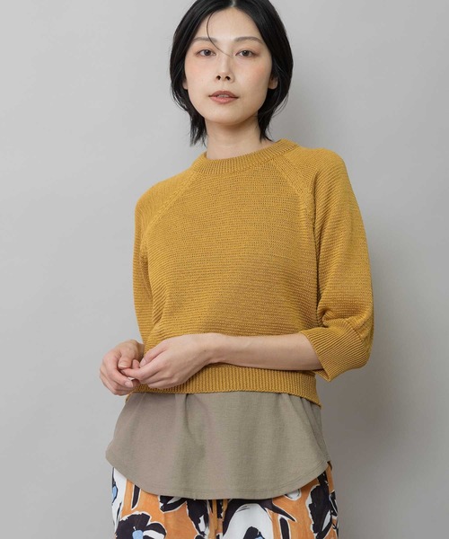 Munich（ミューニック）の「コットンニットバックベルトディテールプルオーバー（ニット/セーター・レディース・マスタード/ブラック/グレー・FREE）」の4枚目の写真