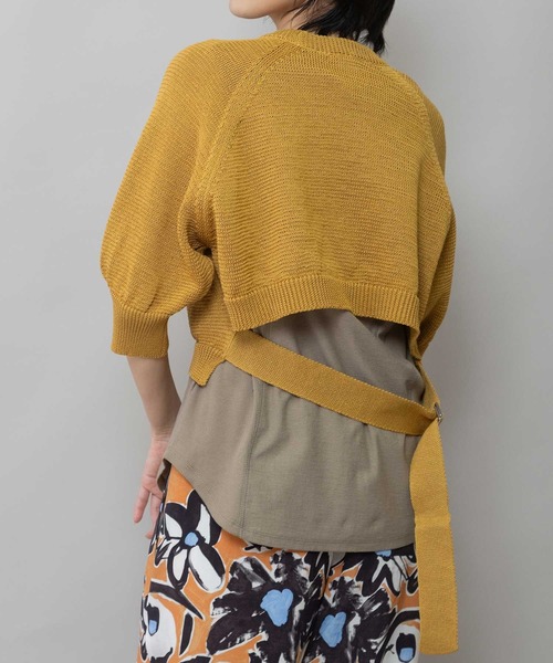Munich（ミューニック）の「コットンニットバックベルトディテールプルオーバー（ニット/セーター・レディース・マスタード/ブラック/グレー・FREE）」の6枚目の写真