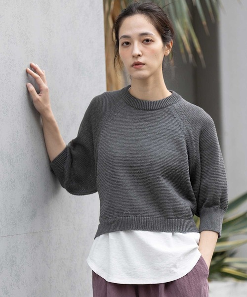 Munich（ミューニック）の「コットンニットバックベルトディテールプルオーバー（ニット/セーター・レディース・マスタード/ブラック/グレー・FREE）」の14枚目の写真