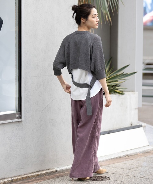 Munich（ミューニック）の「コットンニットバックベルトディテールプルオーバー（ニット/セーター・レディース・マスタード/ブラック/グレー・FREE）」の16枚目の写真