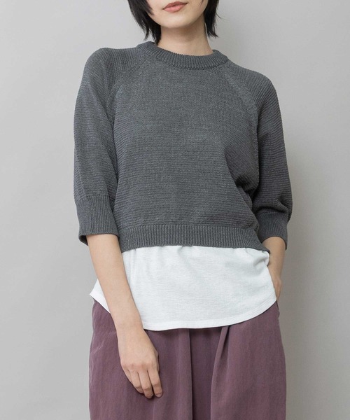 Munich（ミューニック）の「コットンニットバックベルトディテールプルオーバー（ニット/セーター・レディース・マスタード/ブラック/グレー・FREE）」の18枚目の写真