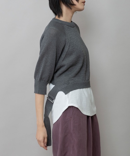Munich（ミューニック）の「コットンニットバックベルトディテールプルオーバー（ニット/セーター・レディース・マスタード/ブラック/グレー・FREE）」の19枚目の写真
