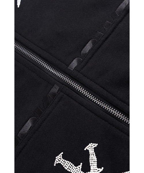 UNKNOWN LONDON(アンノウン・ロンドン)の「ジップフーディ|Dagger Cross Rhinestone Zip Hoodie|Unknown London(パーカー・メンズ・ブラック/グレー・MEDIUM/SMALL/X-LARGE/LARGE)」の13枚目の写真